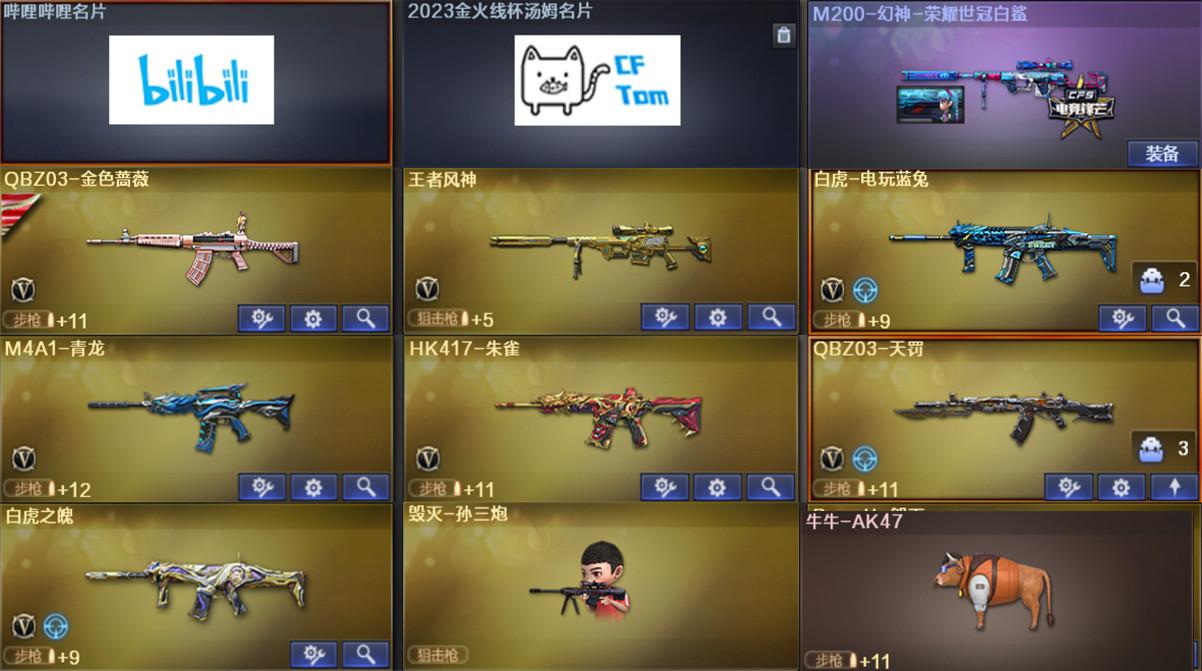 编号B0331北部风神幻神白鲨冠军+qbz枪娘皮肤+7张音效卡